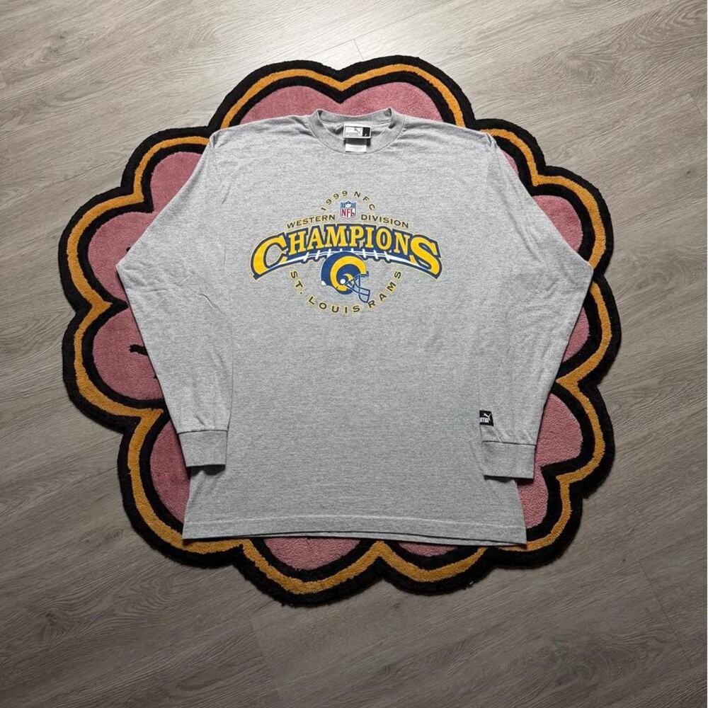 Vintage 90’s Puma St Louis Ram NFC Division Champions Graphic L/S T-shirt Large